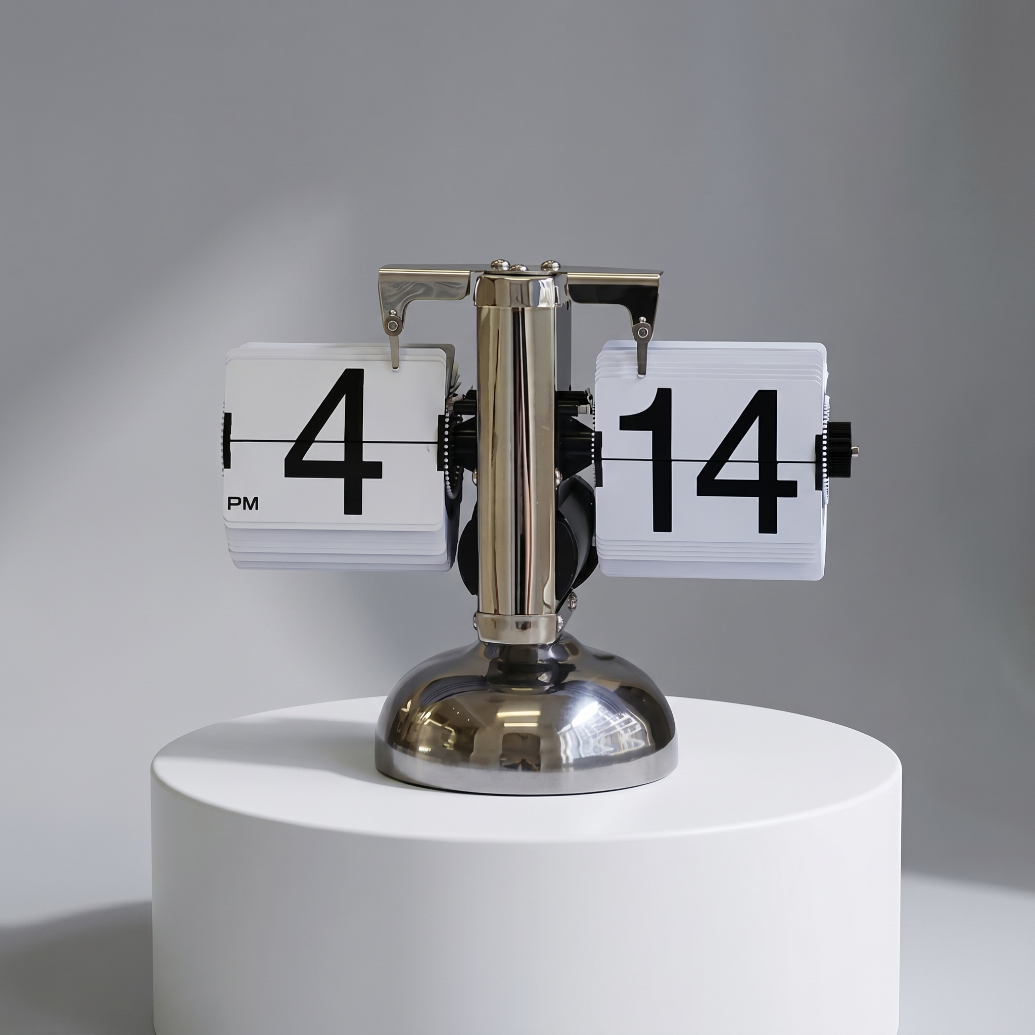 Flip Clock Retro Desk Design 21 cm | Mechanical Flip Display | Stainless Steel Tabletop Clock for Office and Shelf
