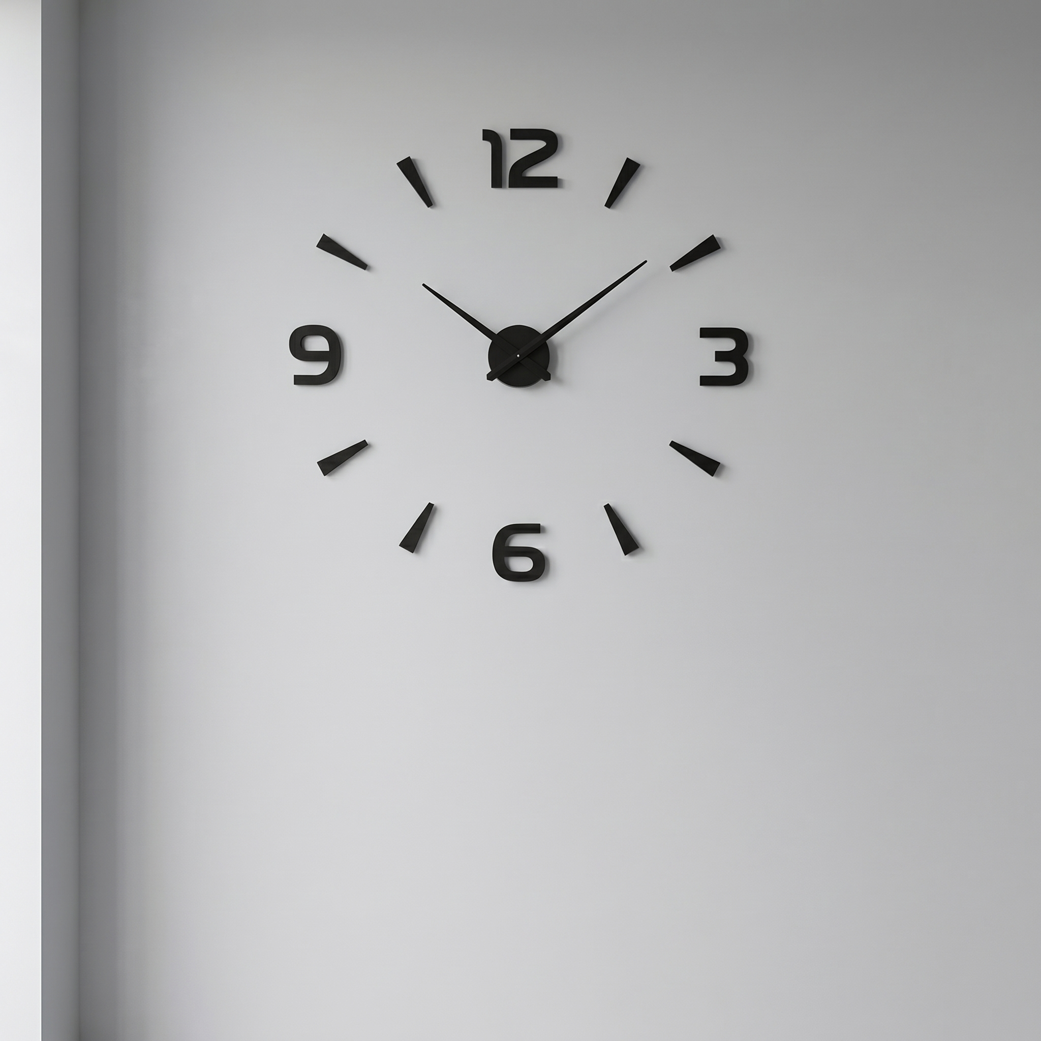 DIY Wall Clock 90 cm Diameter | Foam Numbers with Template | Large Frameless Sticker Clock for Living Room Wall