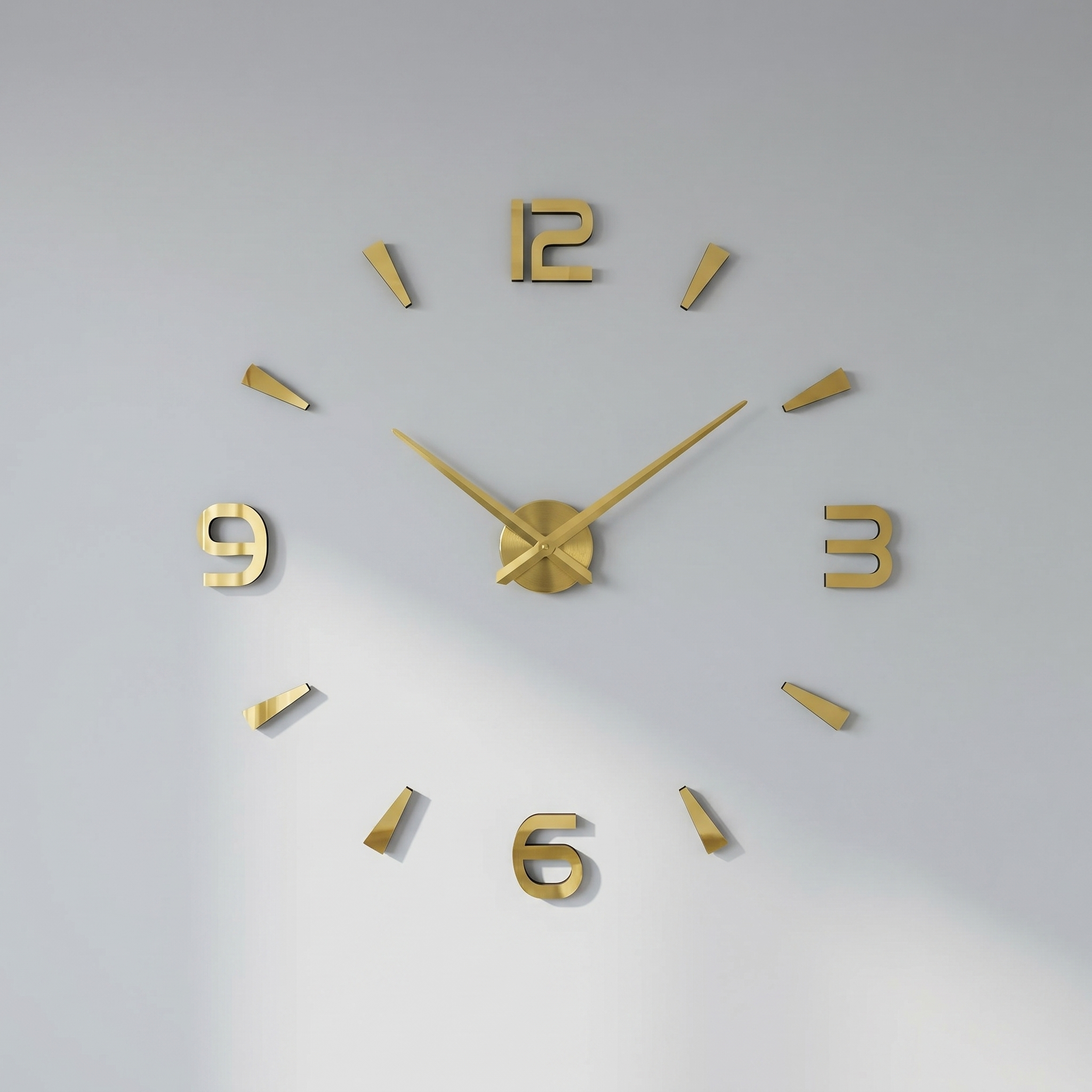 DIY Wall Clock 90 cm Diameter | Foam Numbers with Template | Large Frameless Sticker Clock for Living Room Wall