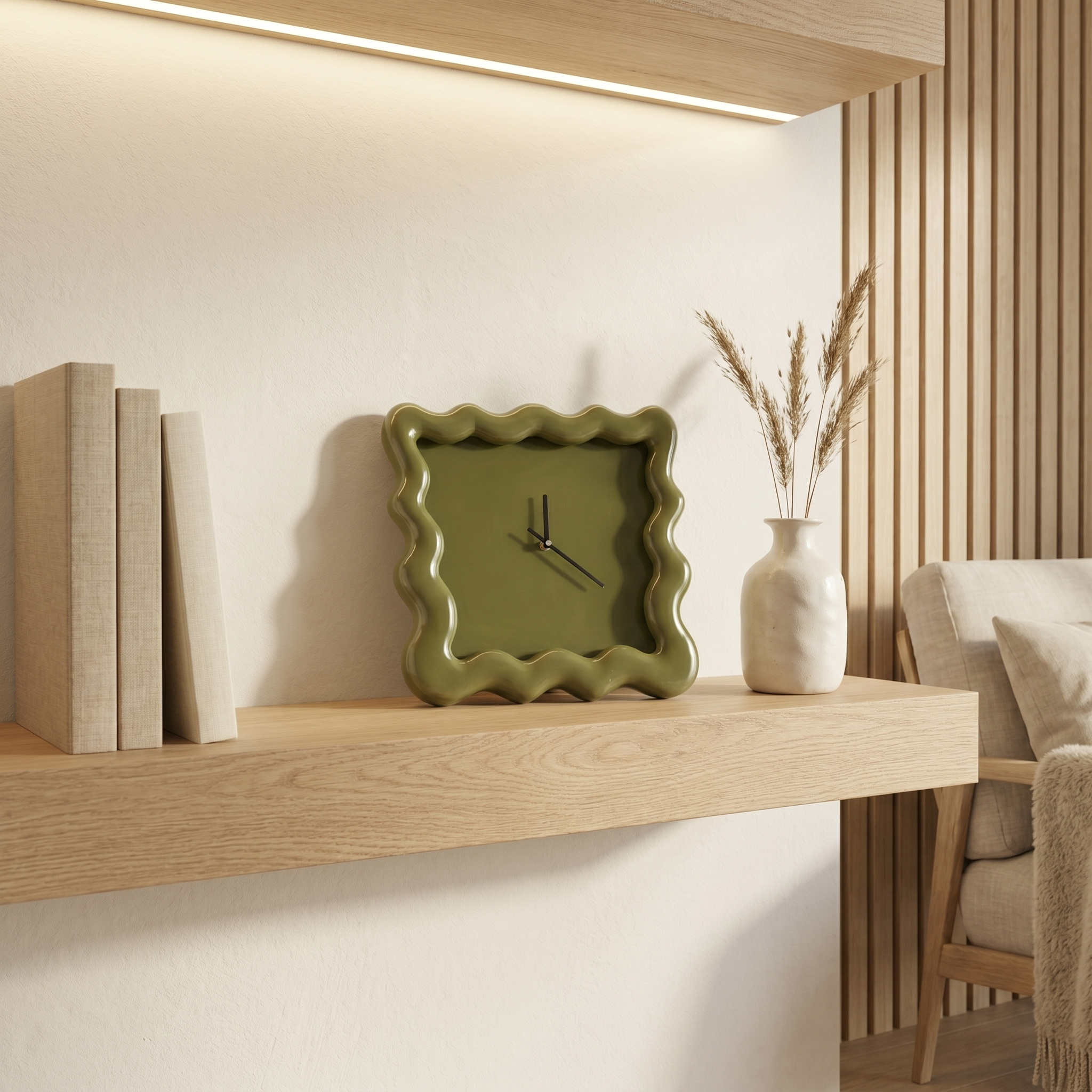 Minimalist Wall Clock 30 x 30 cm | Slim 2.5 cm Profile, Quiet Movement | Modern Scandinavian Clock for Living Room