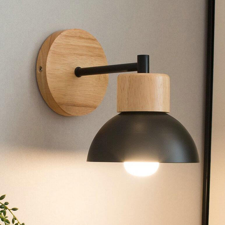 Wood Dome Nordic Wall Light