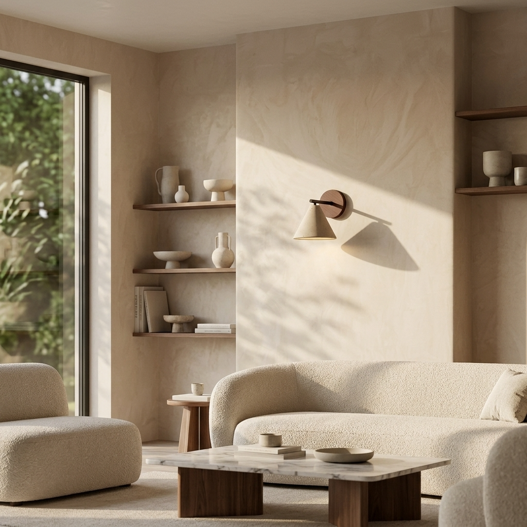 Travertine Cone Wall Light