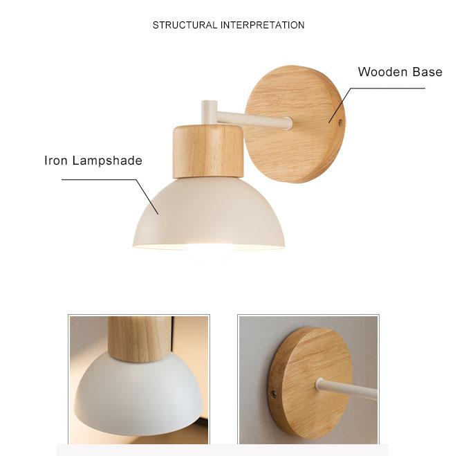 Wood Dome Nordic Wall Light