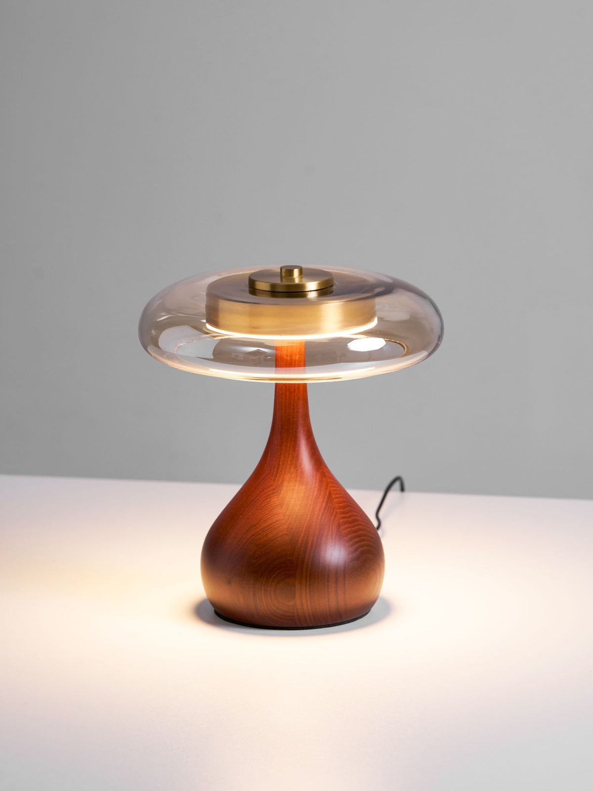 Amber Glass Japandi Table Lamp