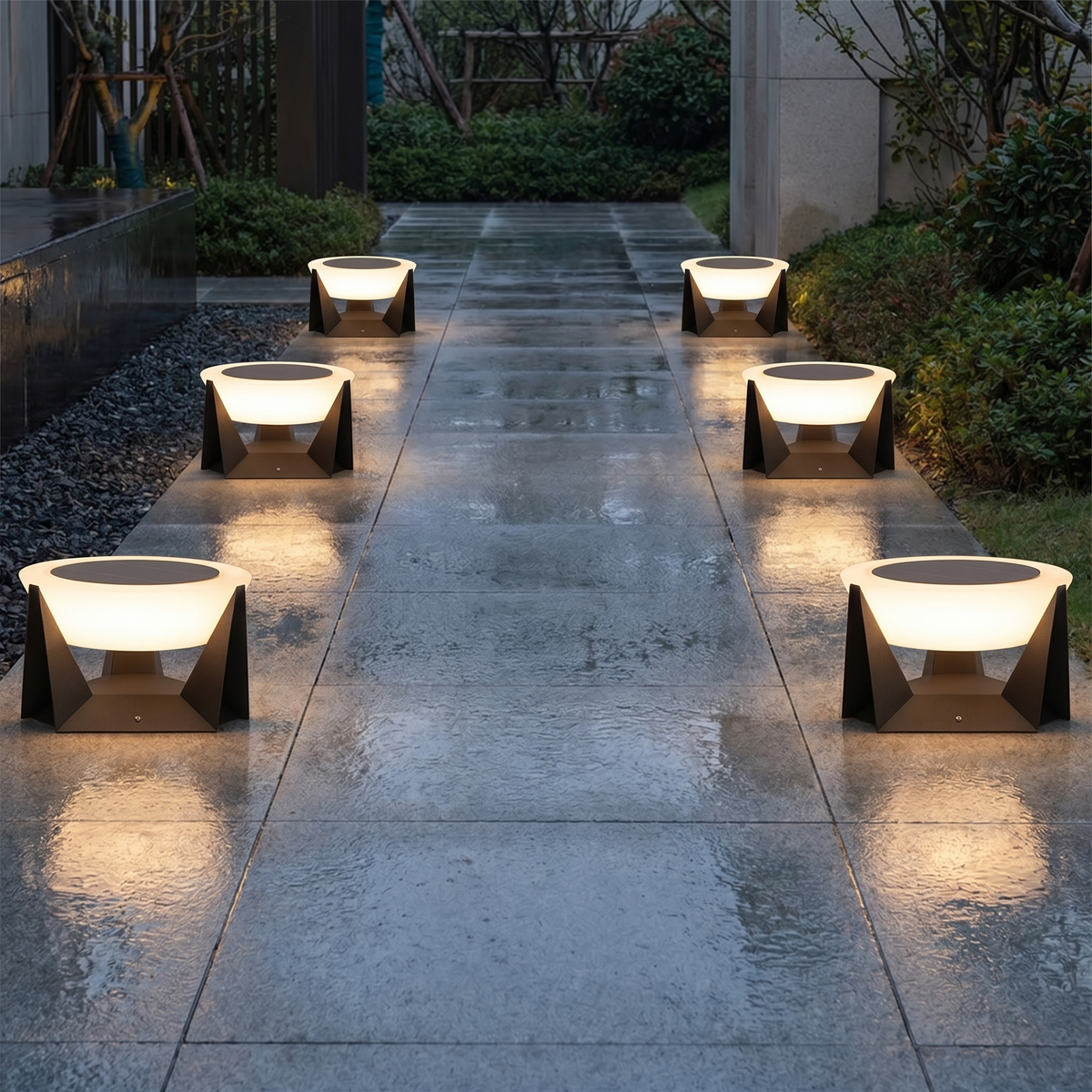 Round Solar Garden Lamp