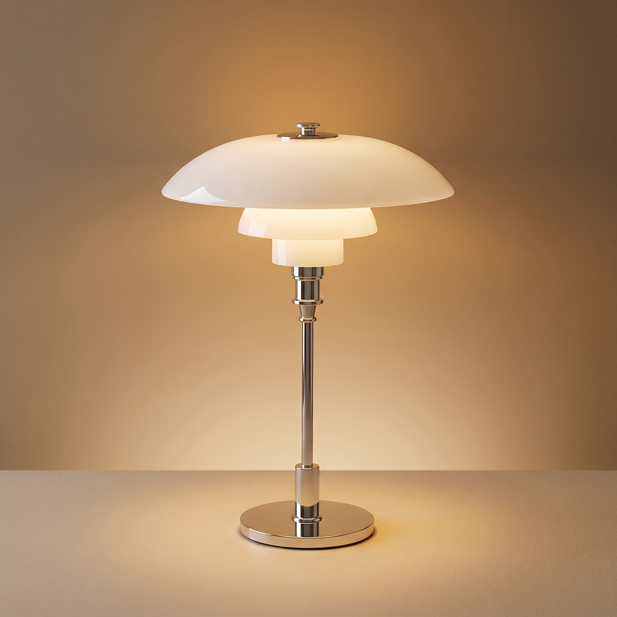 Danish Glass Table Lamp