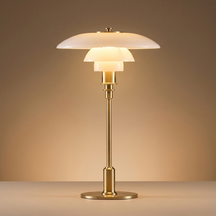 Danish Glass Table Lamp