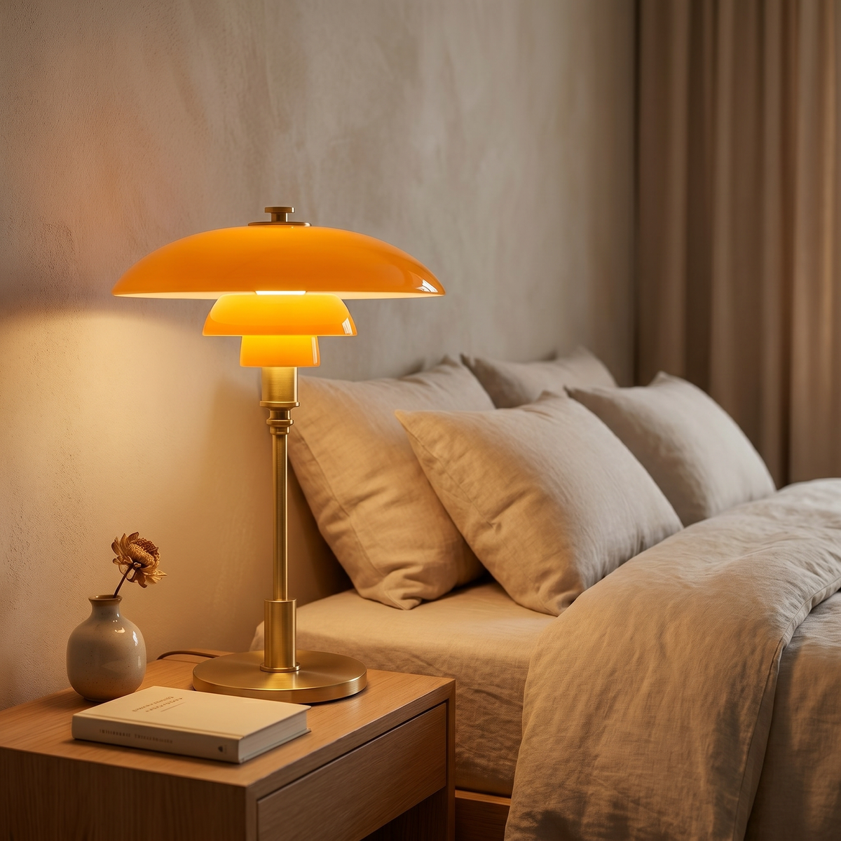 Danish Glass Table Lamp