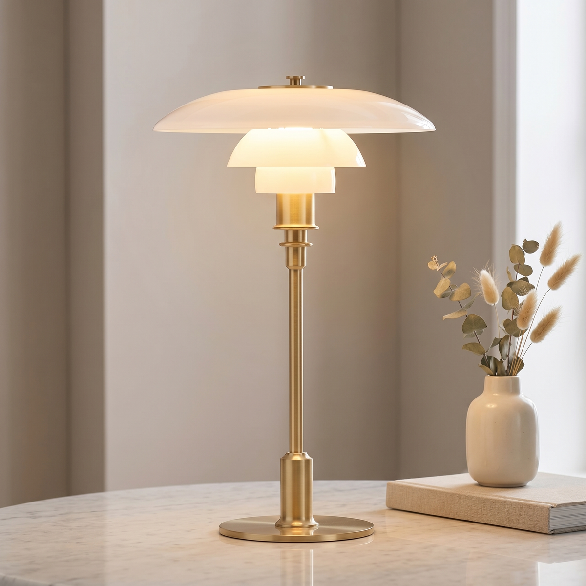 Danish Glass Table Lamp
