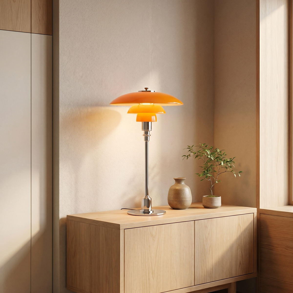 Danish Glass Table Lamp