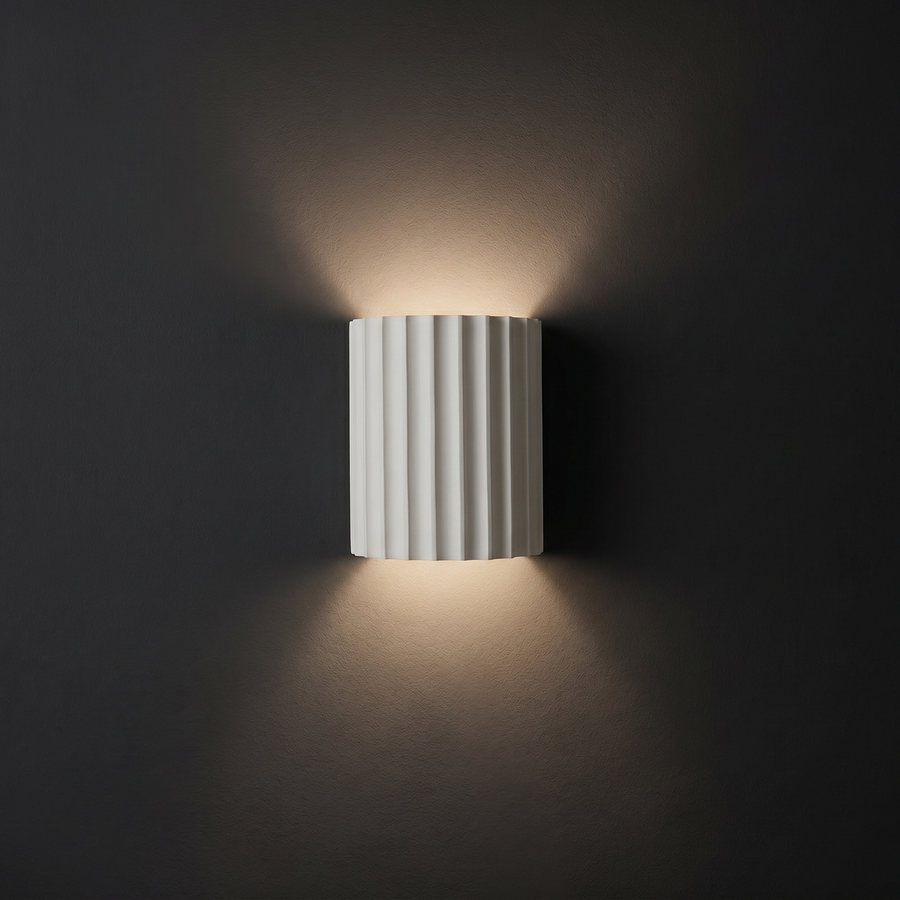 Ribbed Cylinder Wall Light