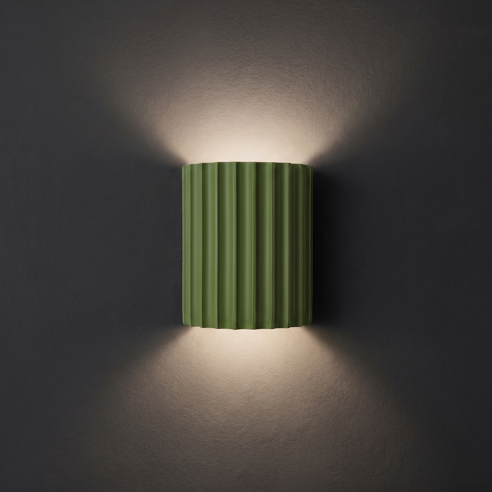 Ribbed Wall Light Cylinder 16 cm | LED Included, 400 Lumens | 6000K Daylight Wall Lamp for Hallway and Kitchen