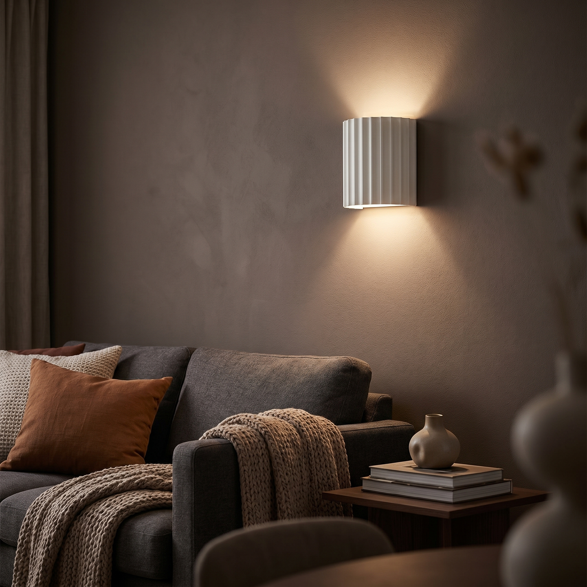Ribbed Cylinder Wall Light