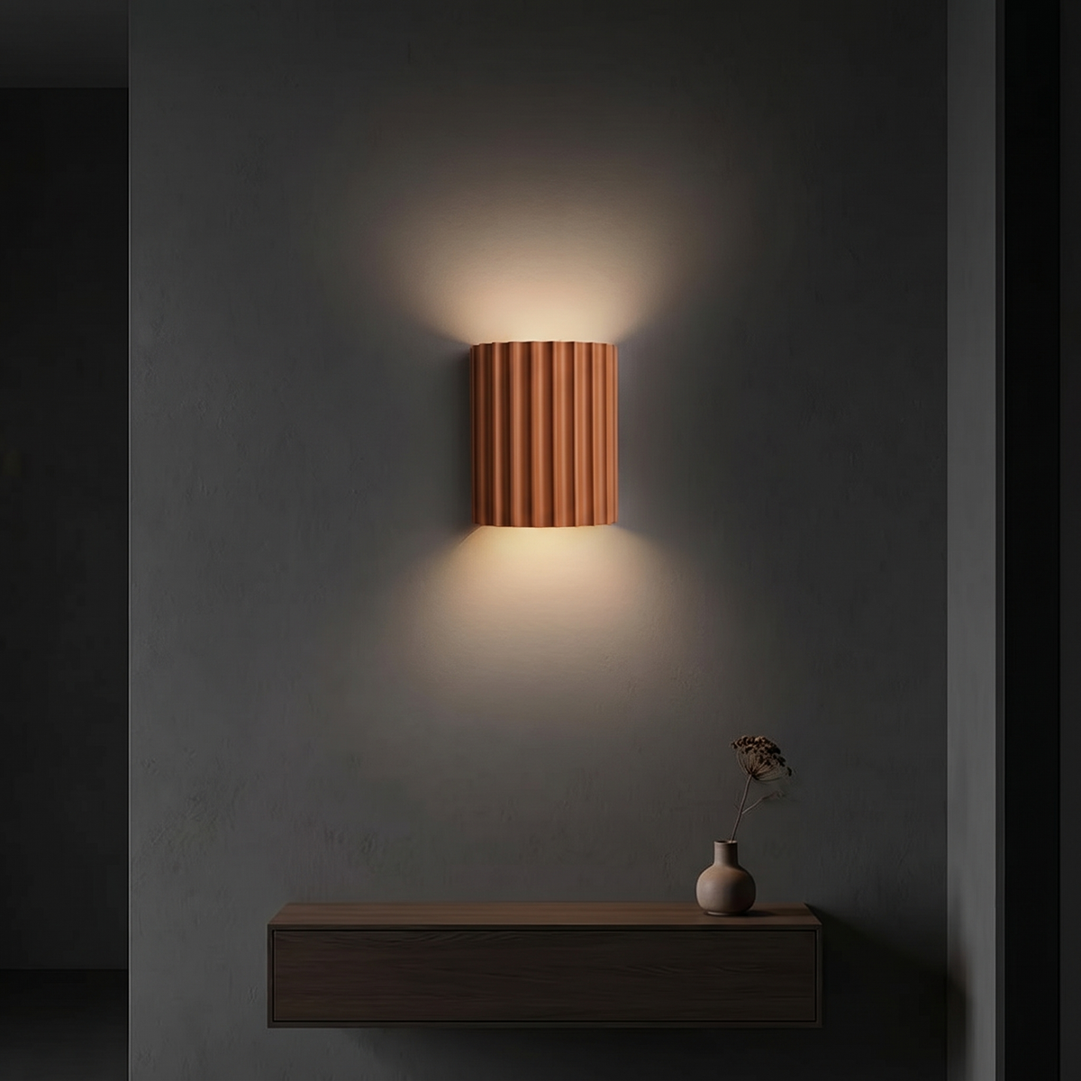 Ribbed Cylinder Wall Light