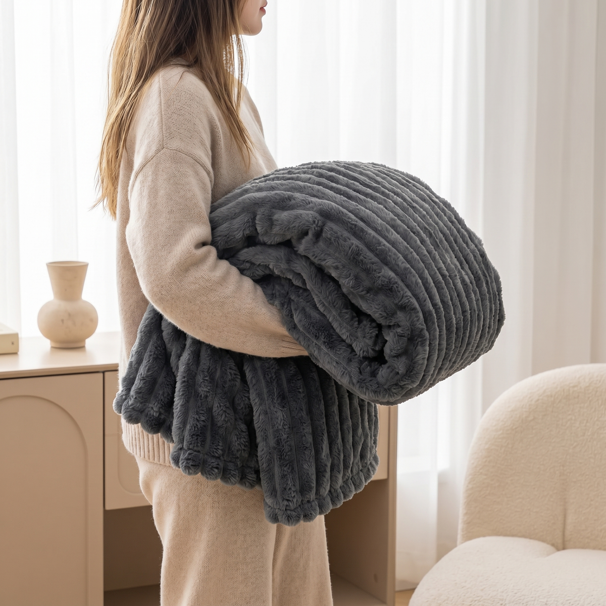 Teddy Fleece Throw Blanket