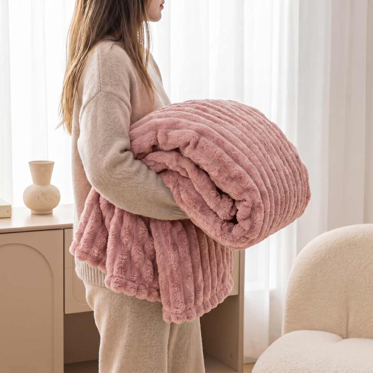 Teddy Fleece Throw Blanket