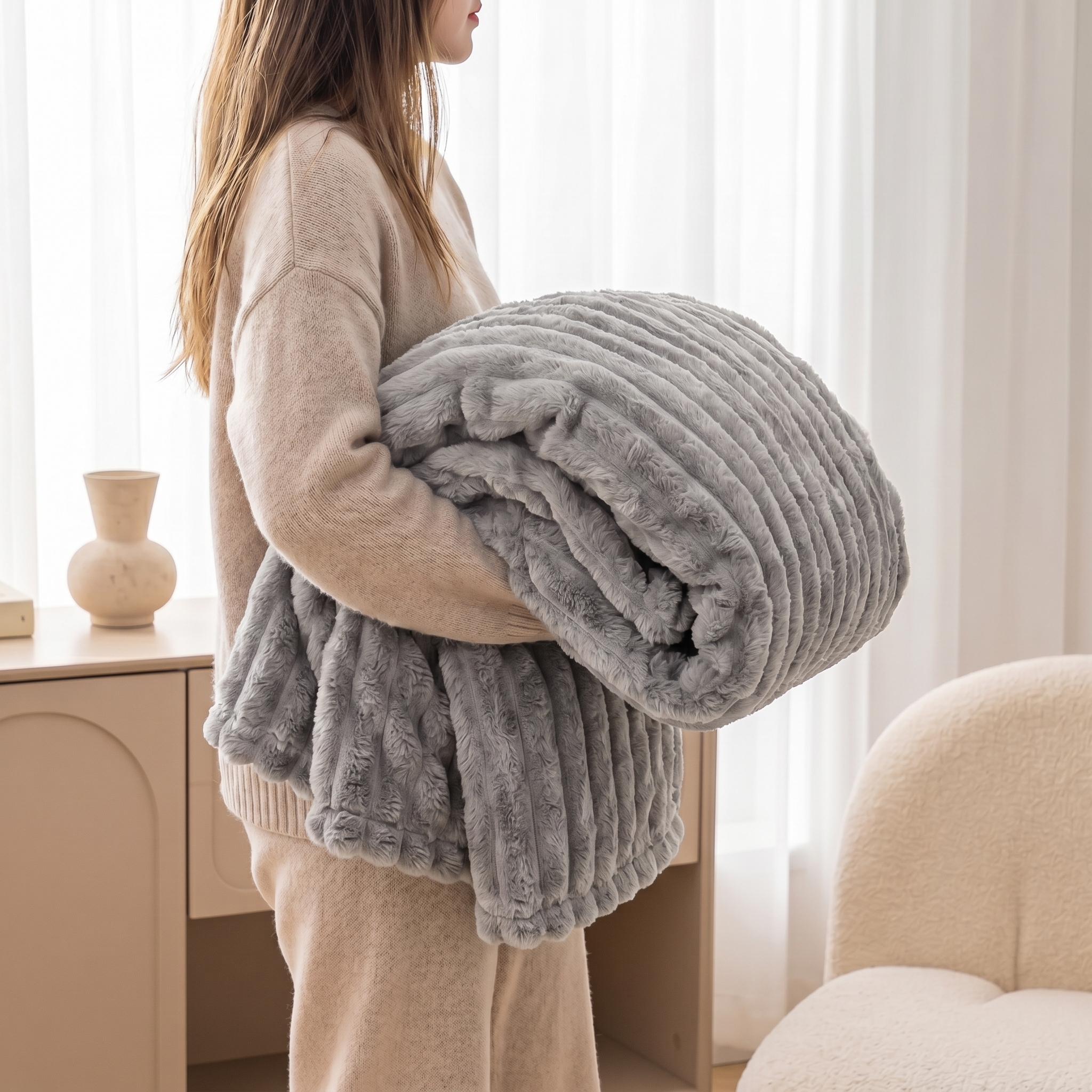 Fleece Throw Blanket | Thick Teddy Texture | Machine Washable Soft Blanket for Sofa and Bed
