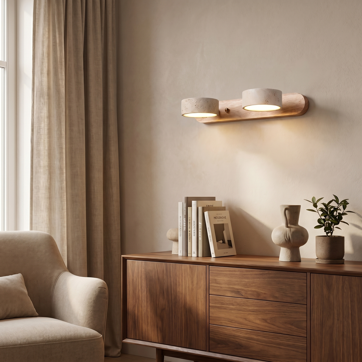 Travertine Ring Wall Light