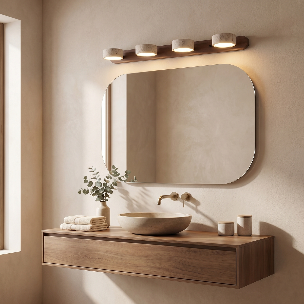 Travertine Ring Wall Light