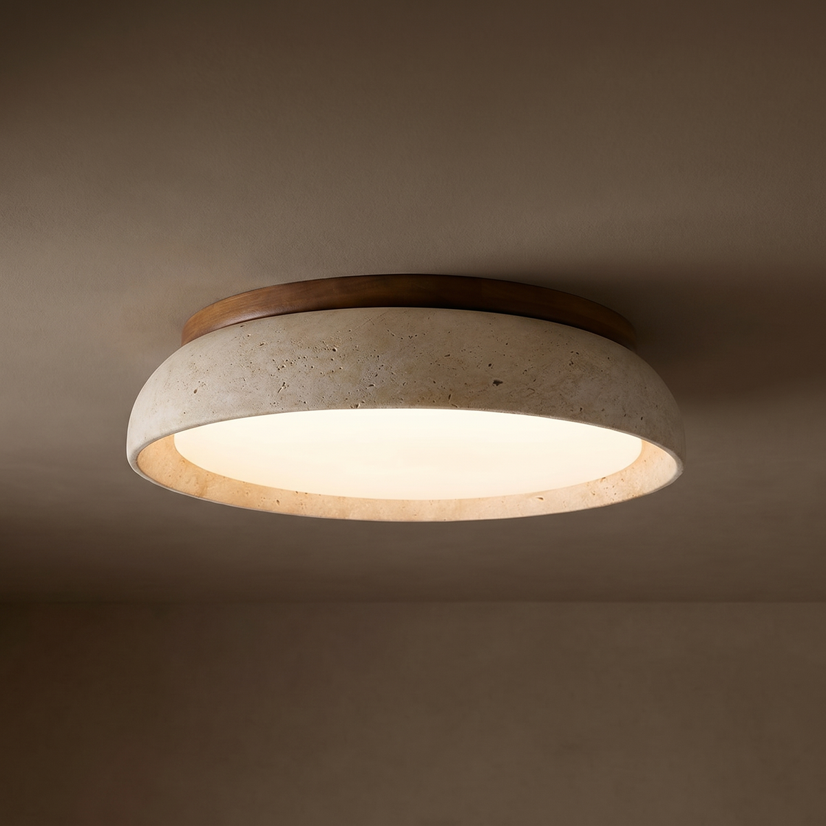 Travertine Japandi Ceiling Light