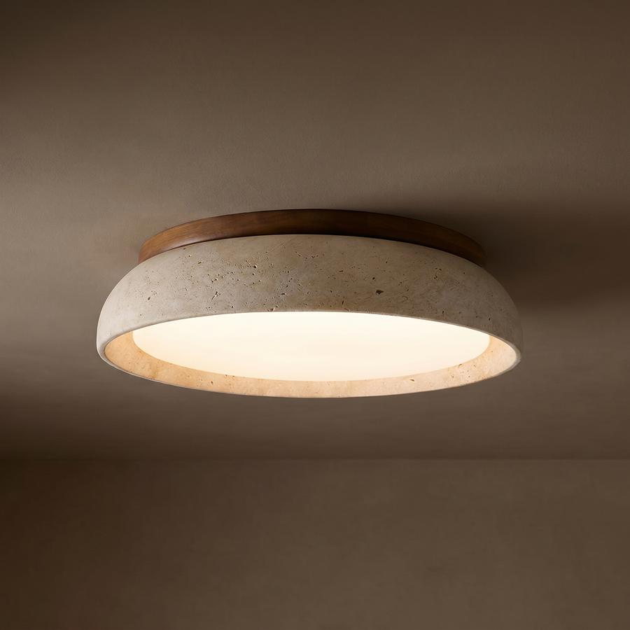 Travertine Japandi Ceiling Light
