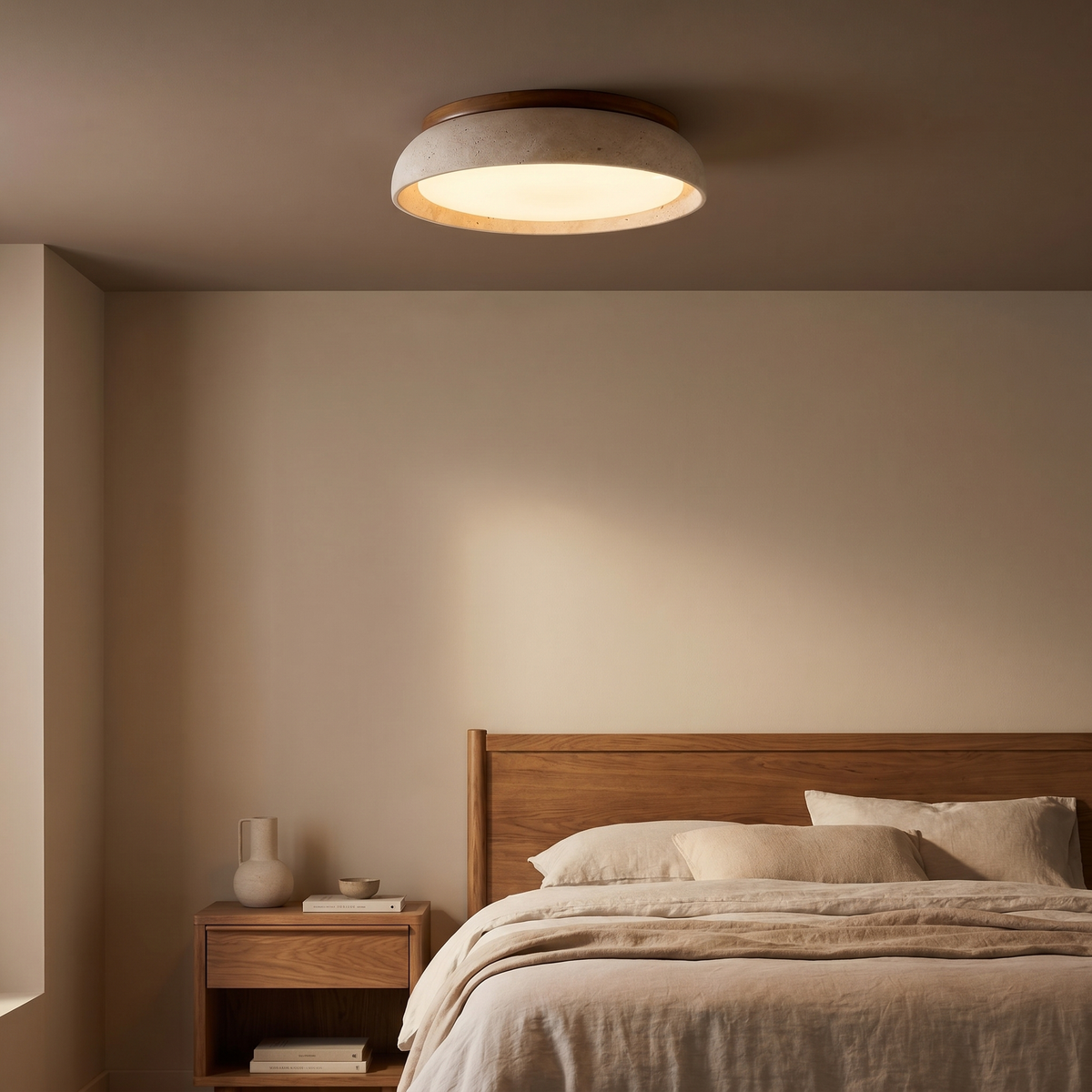 Travertine Japandi Ceiling Light