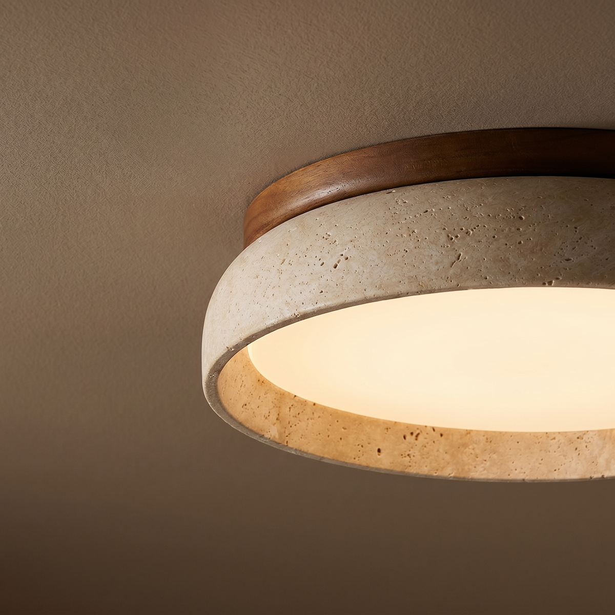 Travertine Japandi Ceiling Light