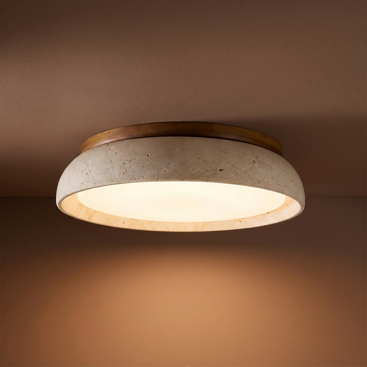 Travertine Japandi Ceiling Light