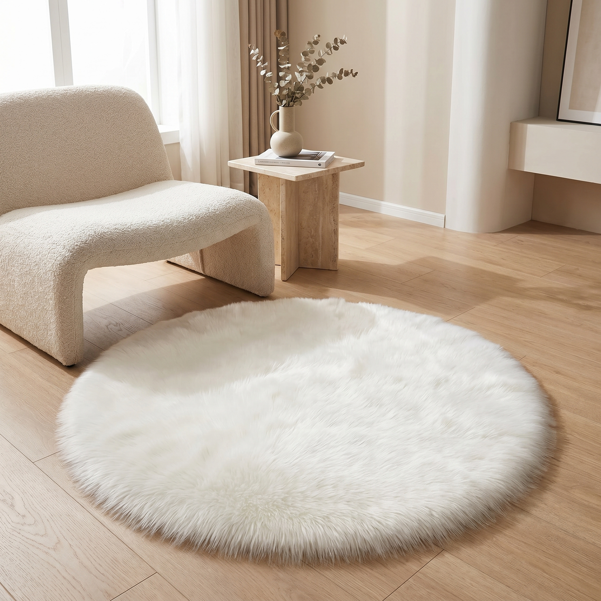 Round Plush Area Rug
