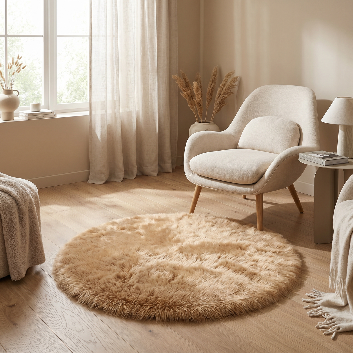 Round Plush Area Rug