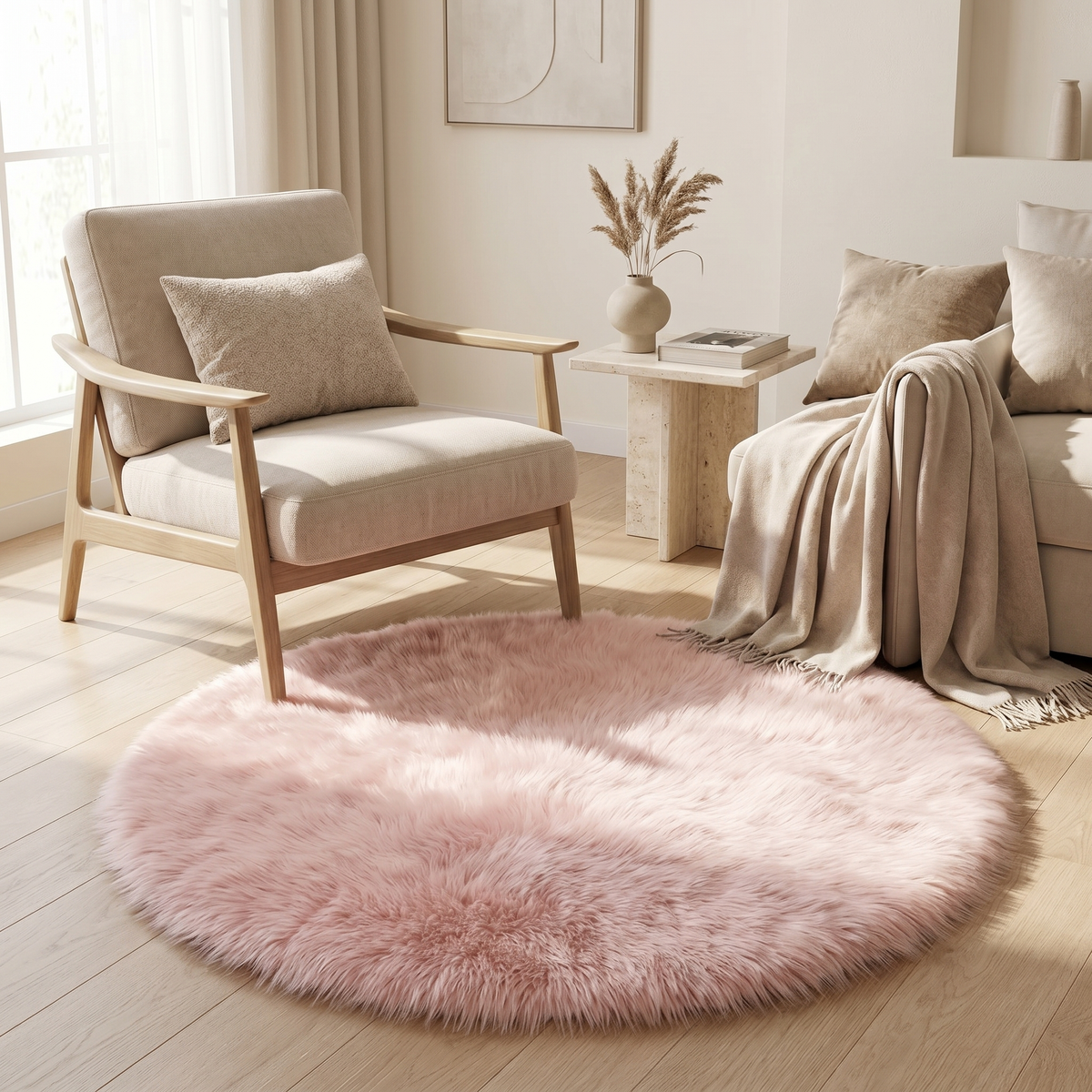 Round Plush Area Rug