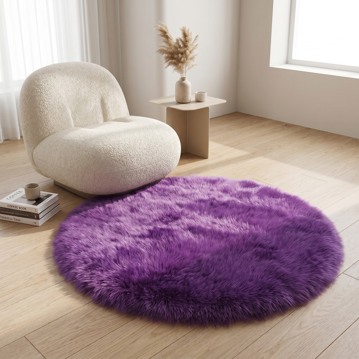 Round Plush Area Rug