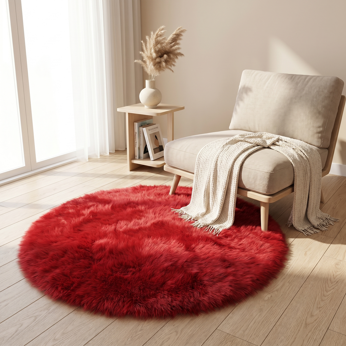 Round Plush Area Rug