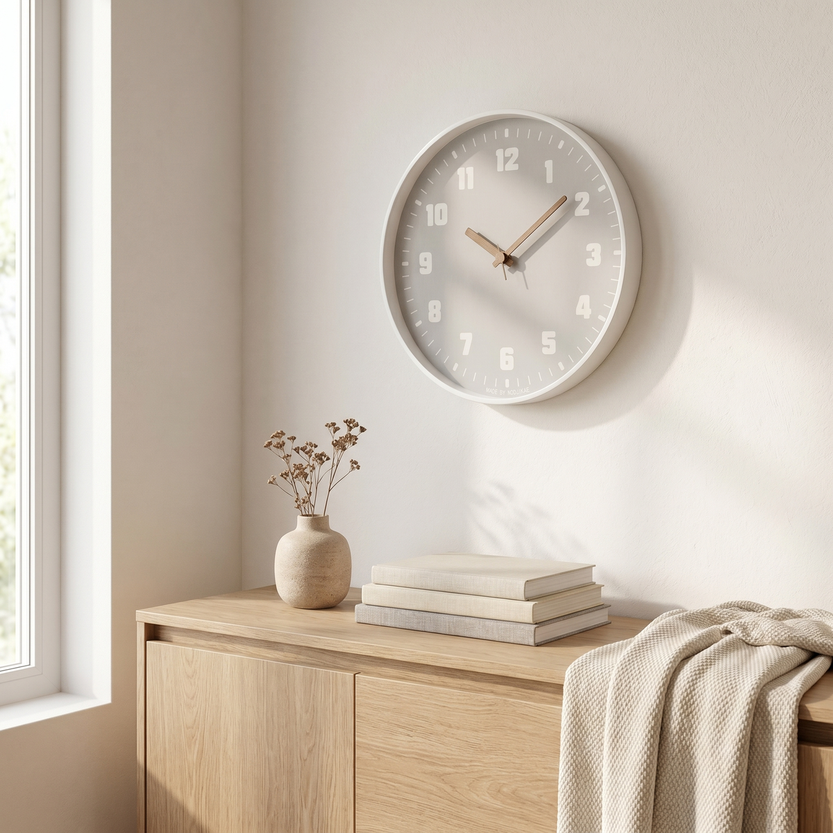 Bamboo Japandi Wall Clock