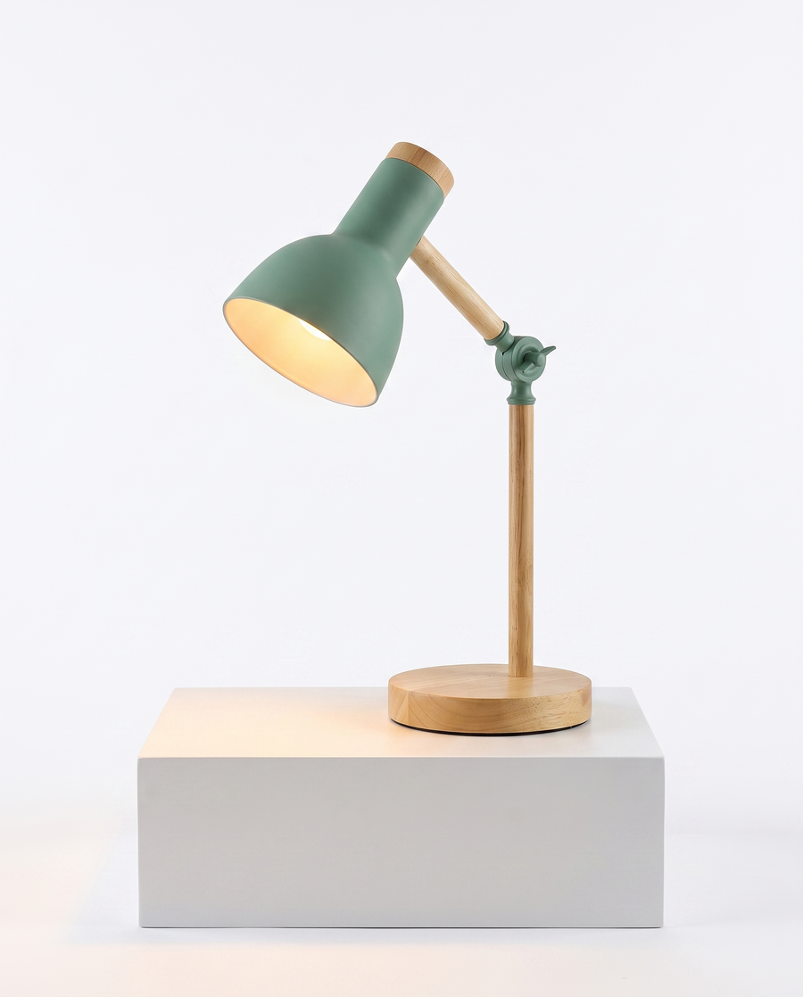 Adjustable Wood Desk Lamp