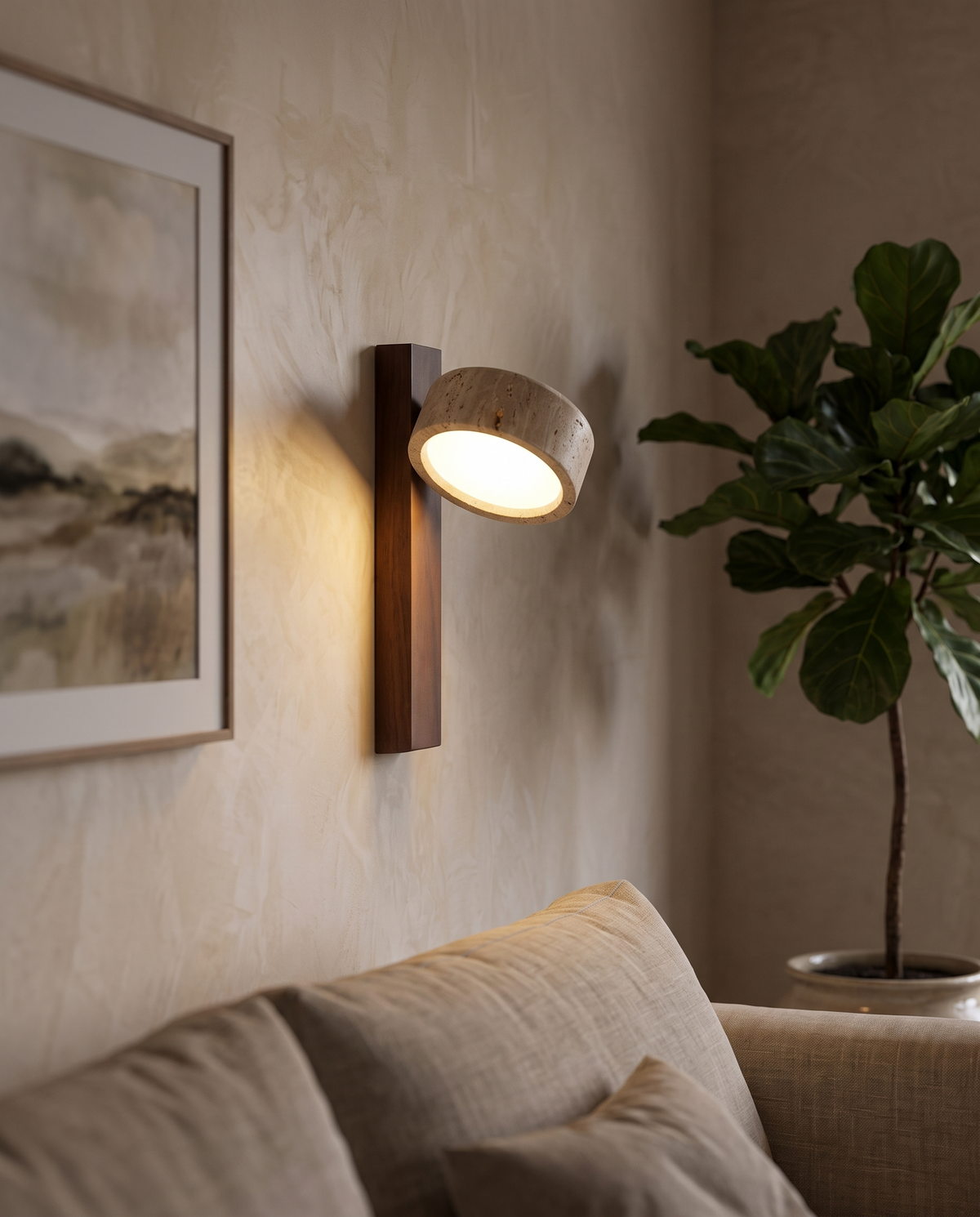 Travertine Adjustable Wall Light