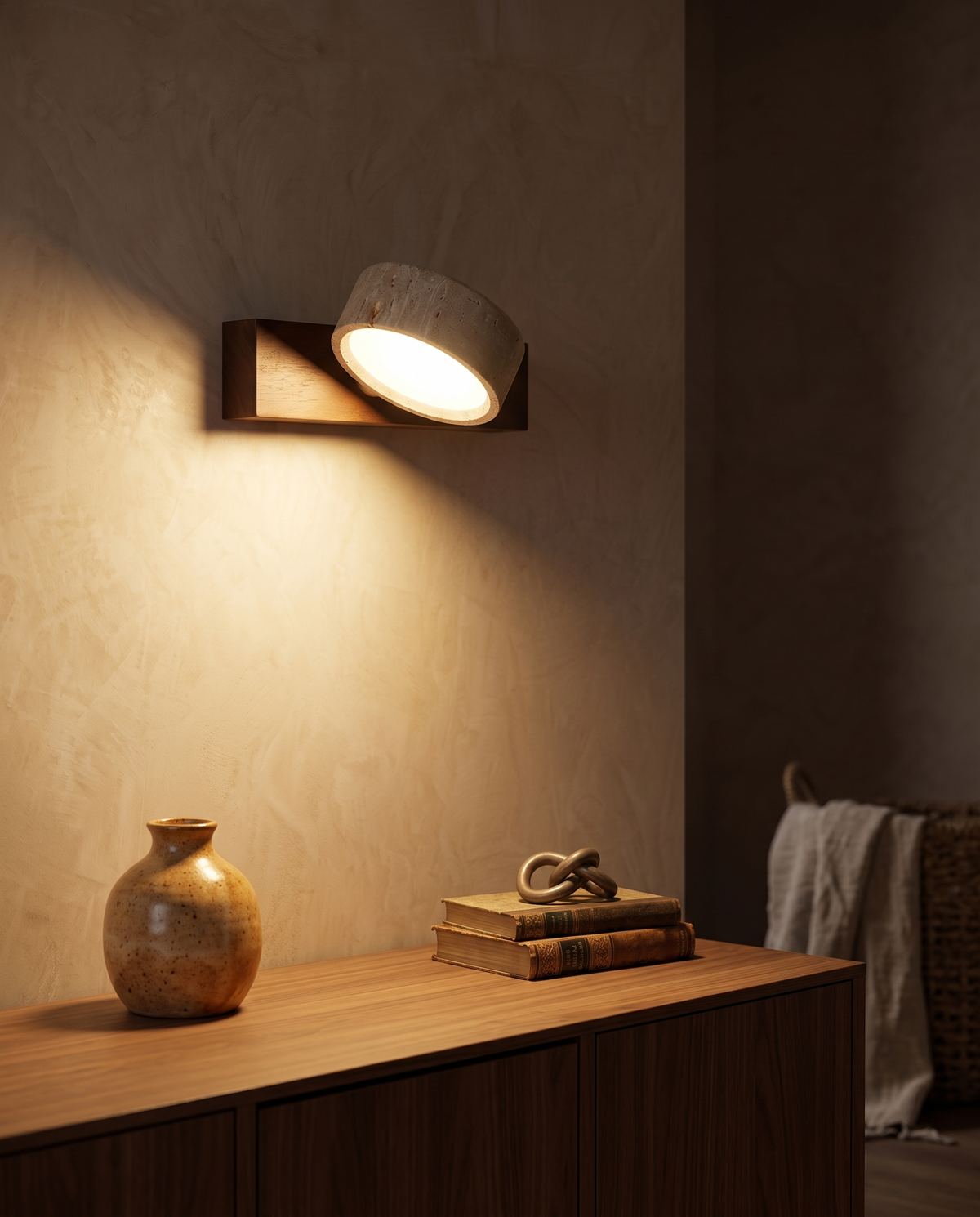 Travertine Adjustable Wall Light