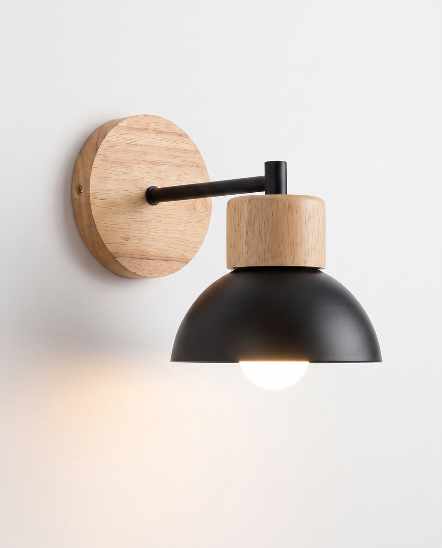 Wood Dome Nordic Wall Light