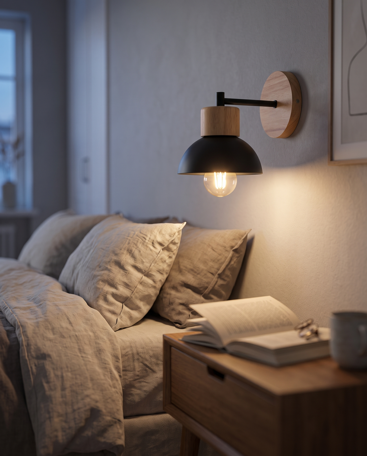 Wood Dome Nordic Wall Light