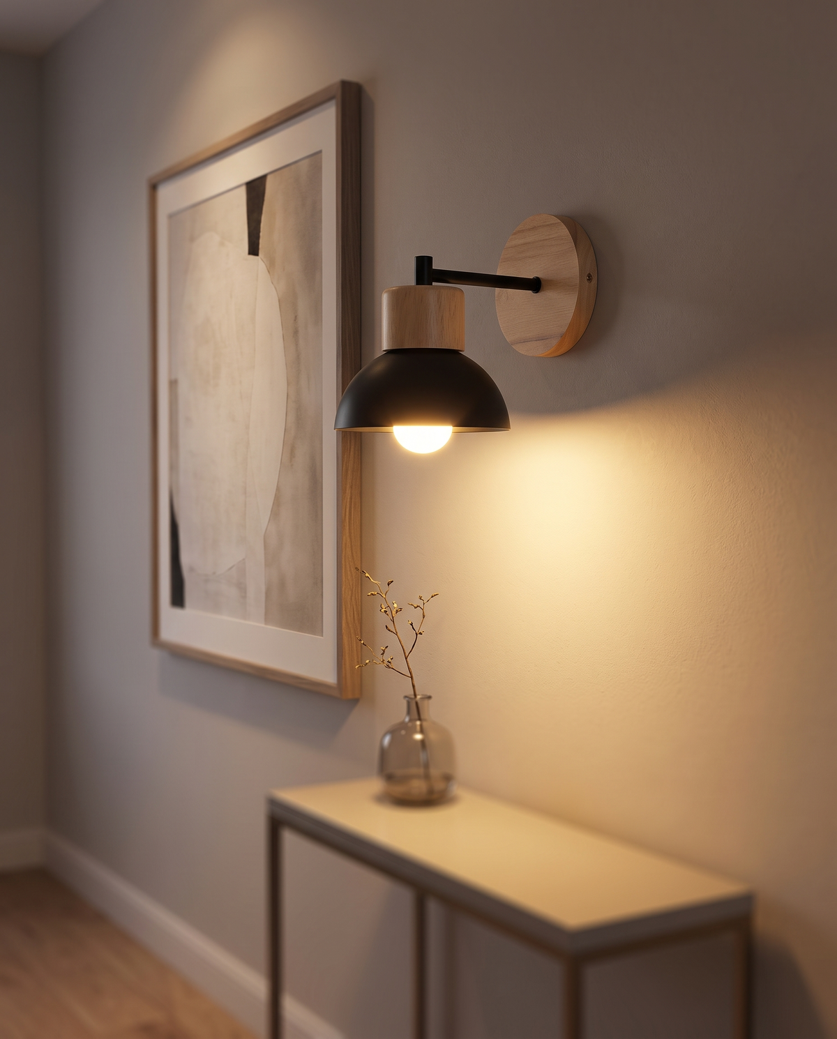 Wood Dome Nordic Wall Light