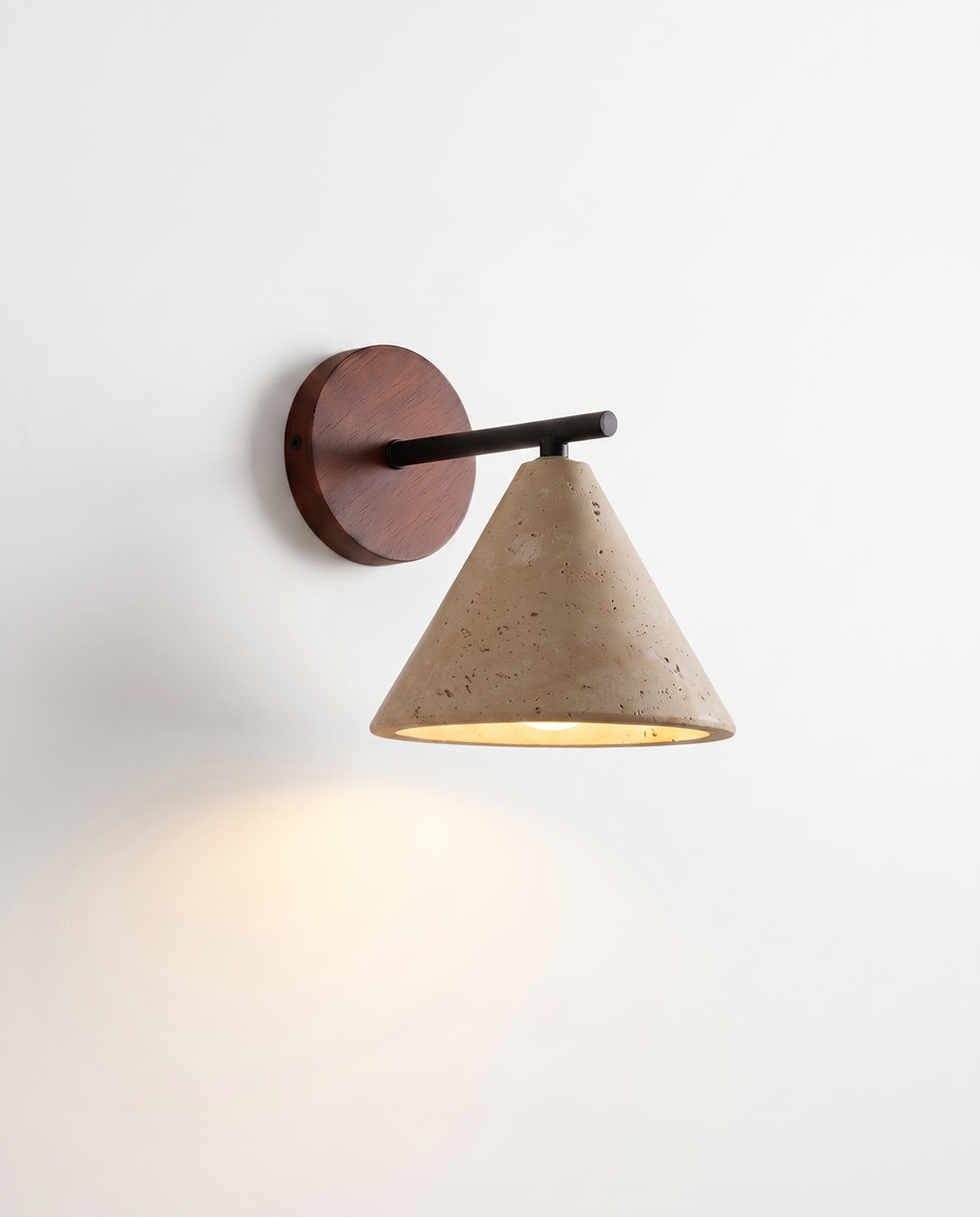 Travertine Cone Wall Light